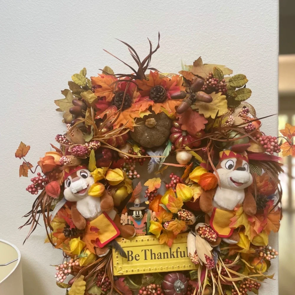 Chip an Dale Thanksgiving/Fall Wreath OOAK!
